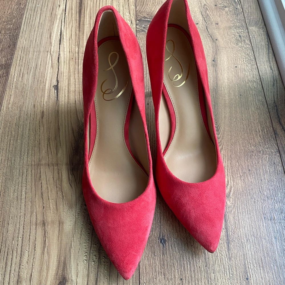 Sam Edelman Pink Coral Suede Pointed-Toe Stiletto Pumps (Hazel) brand new - Picture 2 of 6